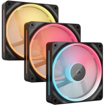 Set 3 Ventilatoare iCUE LINK LX120-R Reverse RGB PWM 3x 120MM 2400RPM Negru Set 3 Ventilatoare iCUE LINK LX120-R Reverse RGB PWM 3x 120MM 2400RPM Negru